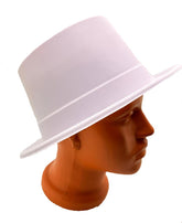 Nessiworld White Color Plastic Nubuck Velvet Flock Coated Felt Hat 11 cm